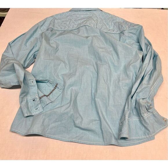 Men's‎ BKE Buckle Black Button-up Shirt Blue Athletic Fit Long Sleeve Sz XXL - Picture 8 of 8